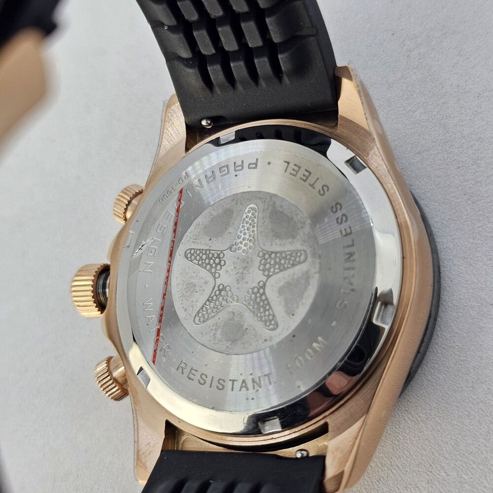 Pagani Design‎ Watch Men's 40MM Gold Dial Black Plastic Red Orange Canvas Bands - Picture 8 of 16